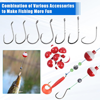 Kit de pêche 186 pièces avec boîte à accessoires, hameçons, flotteurs, plombs et porte-appâts Octopus pour la truite, le poisson-chat, le panfish, le bar, pour débutants