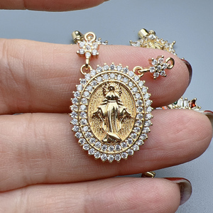 Venta al por mayor <span class=keywords><strong>de</strong></span> metal personalizado cristal circón religioso Santa <span class=keywords><strong>Guadalupe</strong></span> <span class=keywords><strong>Virgen</strong></span> María colgantes encantos para la fabricación <span class=keywords><strong>de</strong></span> joyas - Product Image 6