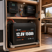 Batterie semi-solide LiFePO4 Enlzh 12,8 V 150 Ah 1920 Wh 4000 cycles (-4 à 131) pour utilisation en VR/moteur de pêche à la traîne