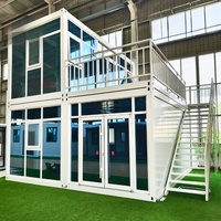 Maison conteneur de luxe de haute qualité de 20 pieds, entièrement meublée, villa préfabriquée en acier mobile et extensible de 3 chambres à coucher, pour l'extérieur