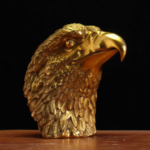 نحت برأس نسر برونزي مخصص شكل حيوان حرفي تمثال نصفي تمثال نصفي رأس نحت طاولة فنية - Product Image 5