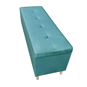 Banc de rangement pliable d'usine, meubles de salon en velours personnalisés avec panier pratique, repose-pieds, banc de rangement - Product Image 2