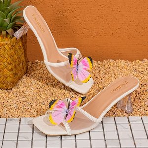 Nouvelles sandales à talons hauts pour femmes, grande taille, en maille, talon épais papillon, sexy et tendance, en stock - Modèle 551 Export - Product Image 4