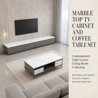 Meuble TV de luxe, table basse combinée, mobilier moderne pour salon, panneau