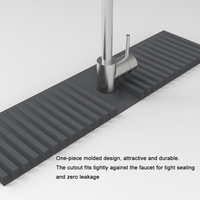 Tapis de séchage en silicone sur mesure pour robinet d'évier, grande taille, avec support pour éponge et récupérateur de gouttes, accessoires de cuisine