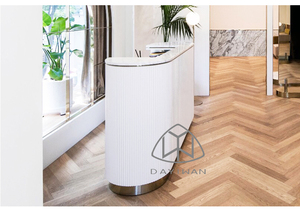 <span class=keywords><strong>Comptoir</strong></span> moderne en bois blanc avec laçage, bureau de réception en bois pour salon de beauté - Product Image 5