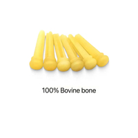 Ox Bone Guitar Pressure String Nails Yellow Acoustic Guitar Slotted Bridge Pins for Guitar Parts Accessories