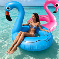 Bouée gonflable flamant rose en PVC de 120 cm, personnalisable en gros, avec emballage premium, pour plage et fêtes aquatiques