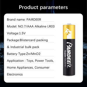 Pilas alcalinas Aaa de 1300mAh LR03 de larga duración compatibles con RoHS resistentes a fugas Pairdeer - Product Image 3