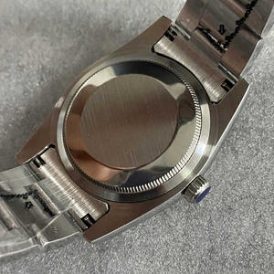 Boîtier de montre en acier inoxydable argenté avec <span class=keywords><strong>lunette</strong></span> inclinée de 36 mm, bracelet, fond de boîtier, cadran de 28,5 mm pour kit de modification de montre Seik - Product Image 3