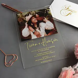 Custom Photo Acrylic Wedding Invitation with Picture DIY K-Pop Themed Gift Card/Postcard Made of Paper Material