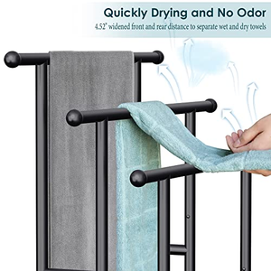 Toallero Metálico de 3 Niveles, 24.4" L x 13" W x 39" H, Resistente al Óxido, con Cesta de Almacenamiento, Diseñado para Toallas Grandes - Product Image 4