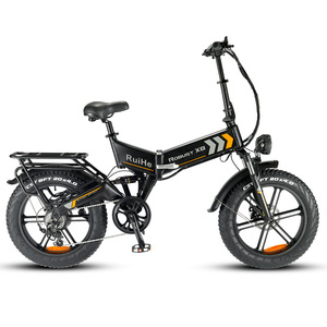 Ruihe จักรยานเสือภูเขาไฟฟ้า X8ล้อยางอ้วนพับได้20นิ้ว250W/500W/1000W 48V 15ah แบตเตอรี่ลิเธียมดิสก์เบรกอลูมิเนียมอัลลอย - Product Image 4