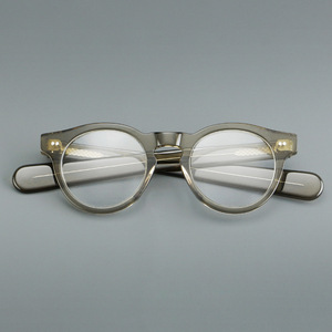 Mới Đến <span class=keywords><strong>2025</strong></span> Retro Unisex Dày Ý Thời Trang Acetate Vòng Kính Quang Học Màu Đen Rùa Khung - Product Image 6