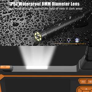 Endoscope avec lumière, caméra d'inspection HD 1080P, endoscope industriel étanche avec batterie de 4,3 pouces 2600 mAh, câble rigide - Product Image 5