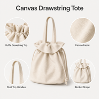 Sac fourre-tout en toile robuste avec cordon de serrage en corde résistante, logo personnalisé