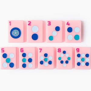 Juego de Mahjong de Lujo Moderno para Cuatro Jugadores, 160 Piezas de Acrílico Rojo Rosa, en Stock, Opciones Personalizables Disponibles - Product Image 5