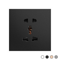 Interruptores y Enchufes de Pared Negros Mate Estándar del Reino Unido con Grabado Personalizado |   Puertos de Carga USB de 10A e Indicadores LED, Material de PC