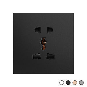 Interrupteurs et prises murales noirs mats standard britanniques gravés sur mesure |   Ports de charge USB 10A et indicateurs <span class=keywords><strong>LED</strong></span> en matériau PC - Product Image 2