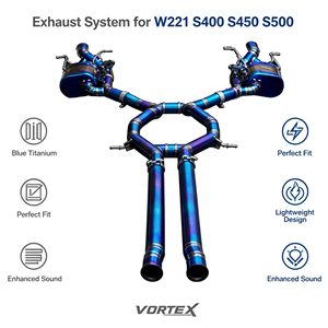 Sistema de escape completo Vortex Racing Burnt Blue Titanium para Mercedes W221 Clase S, piezas de mejora de sonido. - Product Image 1