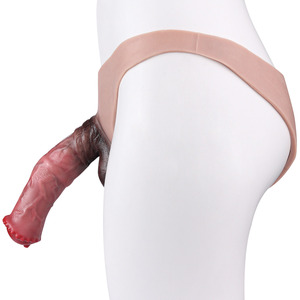 Dildo de silicona hueco con forma de caballo, pantalones triangulares, pantalones con diseño de pene de animal de fantasía, juguetes sexuales para hombres, extensor y alargador de pene, fundas reutilizables - Product Image 5