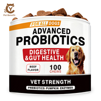 Friandises à mâcher probiotiques pour chiens Prébiotiques Probiotiques Enzymes digestives Supplément de santé intestinale riche en protéines Absorption rapide OEM/ODM