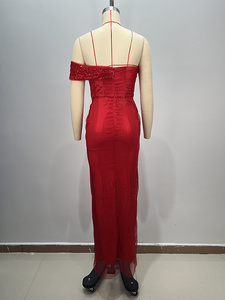 A10641ミグガーメントプロムドレス女性用高品質スパンコール刺繍マキシドレスオフショルダーバックレスイブニングパーティードレス - Product Image 4