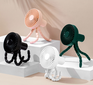 Ventilateur de poussette flexible <span class=keywords><strong>pour</strong></span> bébé, best-seller, design méduse, trois vitesses, batterie rechargeable, ventilateur portable pieuvre <span class=keywords><strong>pour</strong></span> voiture et extérieur - Product Image 1