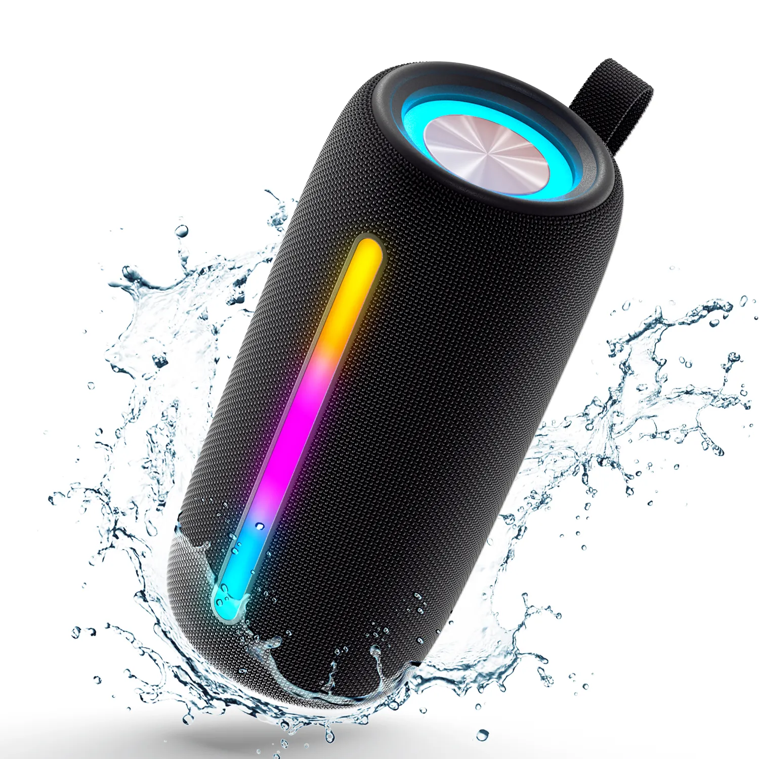 LENRUE IPX5 Waterproof M6 Wireless Speakers with Bluetooth V5.3 RGB Lights 10W HD Sound TWS Pairing Support SD AUX