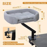 Lit pour chat suspendu sur table, réglable en hauteur, avec pince de fixation sur bureau, coussin doux amovible, lit pour chat suspendu pour bureau