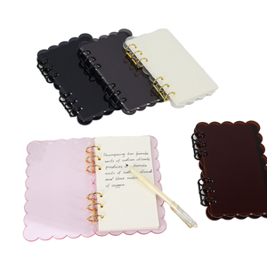 Carnet à spirale A6 DIY <span class=keywords><strong>Budget</strong></span>-Friendly Clear Transparent Dashboard Givré PVC 6-Hole Acrylique Binder Loose-Leaf pour une utilisation scolaire - Product Image 3