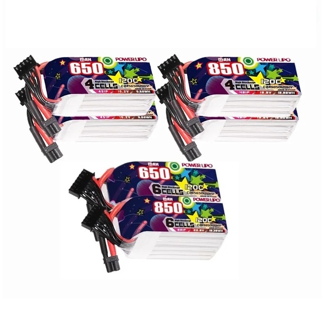 2PCS 2S 3S 4S 6S Lipo Battery 650mAh 850mAh 7.6V 11.4V 15.2V 22.8V 120C HV for RC FPV Drone Quadcopter Helicopter Airplane XT30