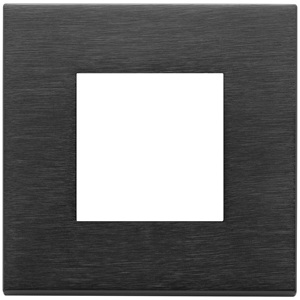 Brushed Black Wall <b>Switch</b> Plate 9.6 Cm Square Modern Design - Product Image 1