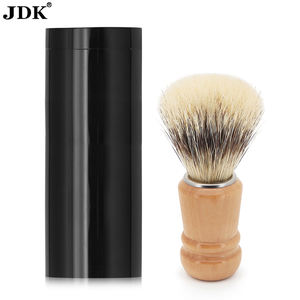 Pinceau à raser en poils synthétiques de couleur ember en mousse naturelle avec manche en acrylique, cadeau de rasage pour homme - Product Image 4