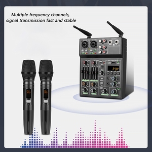 Consola Mezcladora de Audio de 4 Canales, Mezclador de Micrófono Inalámbrico Uno para Dos, Bluetooth, Karaoke, UF4-M BT UHF, Nuevo, Grabación en Vivo - Product Image 2