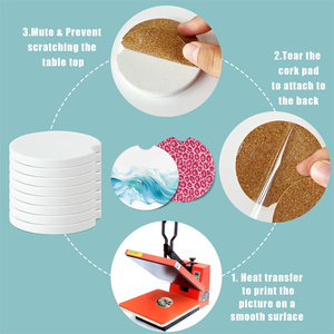 Posavasos de cerámica para sublimación de coche de estilo clásico, posavasos de piedra para coche con parte trasera de corcho para mantener el derrame de bebidas - Product Image 5