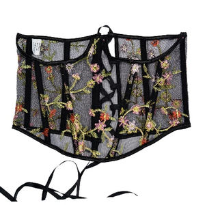 Delicado corsé de malla con bordado y cordones para niñas, ideal para el verano y uso diario. - Product Image 3