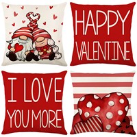 Valentines Dag Kussensloop 18X18 Valentijnsdag Decor Voor Thuis Buffel Plaid Love Heart Truck Happy Valentijn Gooien Kussensloop