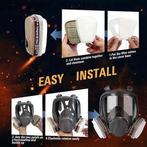 <span class=keywords><strong>Masque</strong></span> à gaz intégral 6800, respirateur réutilisable pour travaux chimiques industriels et peinture au pistolet, avec cartouches filtrantes - Product Image 6
