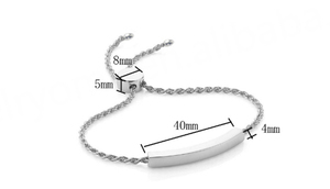 Pulsera Personalizada con Nombre Grabado, Brazalete de Acero Inoxidable Ajustable con Cadena de Cuerda, Joyería Moderna con Nombre Personalizado para Mujer - Product Image 6