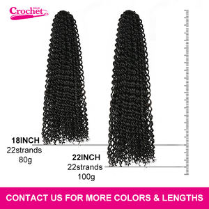 Julianna 18 22 pollici all'ingrosso Pre loop sintetico capelli all'uncinetto Ombre pre-attorcigliato onda d'acqua passione torsione capelli intrecciati ondulati - Product Image 5