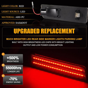 2pcs dẫn bên đánh dấu đèn Bộ dụng cụ Tương thích với Ford Quá Cảnh kết nối 2010 2013 bội đánh dấu phản xạ đèn - Product Image 2