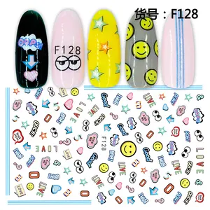 Chất Lượng Tốt Nhất Thiết Kế Hỗn Hợp Dính Vàng Bạc Màu Hoa Hoạt Hình Patterns Nature Series 3d Nail Art Stickers Làm Móng Tay Decals