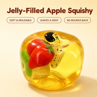 Jumbo Squishy Pomme Transparente Assortie, Jouet Anti-Stress à Presser, Extensible et Doux, pour Adolescents et Adultes