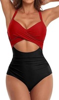 Maillot de bain d'été pour femmes de Spa Resort Maillot de bain une pièce de couleur solide Sexy Tie-up Plus Size One-piece Bikini