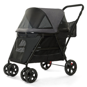 รถเข็นพับได้สำหรับสัตว์เลี้ยง รับน้ำหนักได้ 40 กก. สำหรับสุนัขและแมว ใช้กลางแจ้ง - Product Image 1