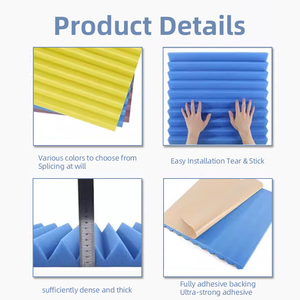 कवक साउंडप्रूफ पैनल ध्वनिक फोम ध्वनि पैनलिंग वेज पैटर्न दीवार शीट ध्वनिक फोम पैनल - Product Image 3