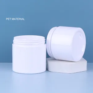 Wholesale Hot sale 50ml 80ml 100ml 120ml 150ml 200ml cosmetic food packaging white pet plastic cosmetic cream jar with white top