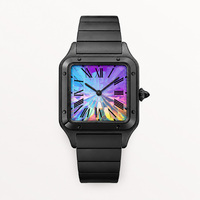 Montre mécanique automatique Miyota avec logo personnalisé, boîtier en céramique, bracelet en caoutchouc, verre en cristal, cadran à chiffres romains, design sportif étanche