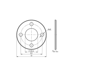 Service de fabrication de tôles en acier inoxydable, pliage et soudage de tubes, plaque de base de main courante avec trou central - Product Image 3